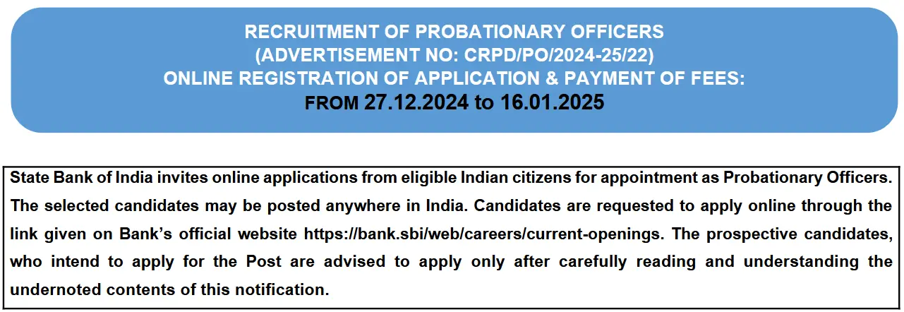 SBI PO Vacancy 2025