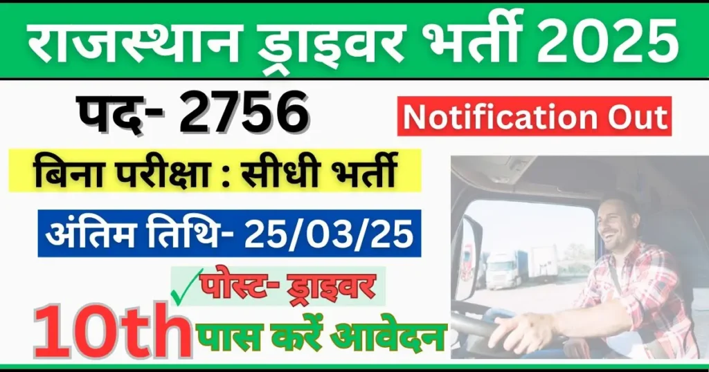 Rajasthan Driver Vacancy 2025